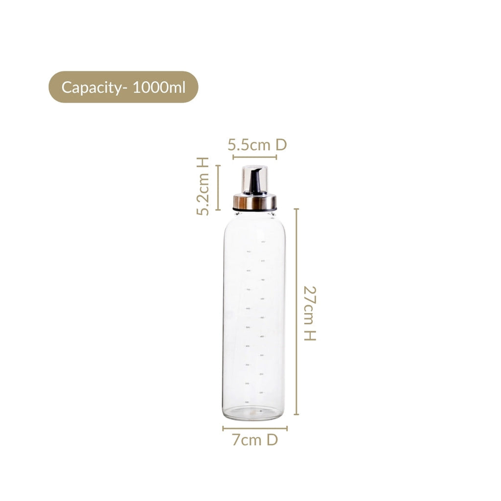 Accurate Pour Glass Oil And Vinegar Dispenser Bottle 1000ml