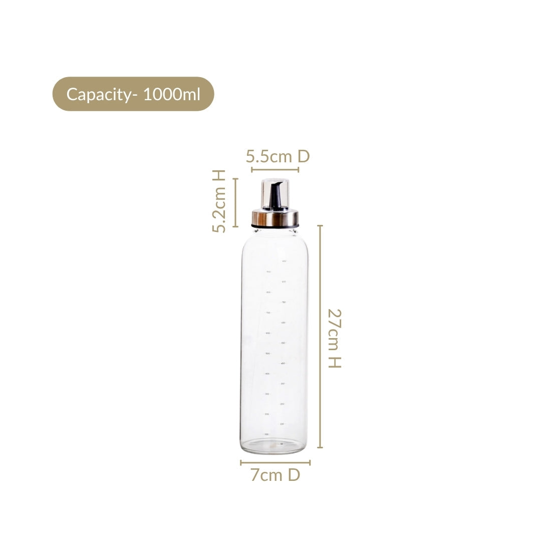 Accurate Pour Glass Oil And Vinegar Dispenser Bottle 1000ml