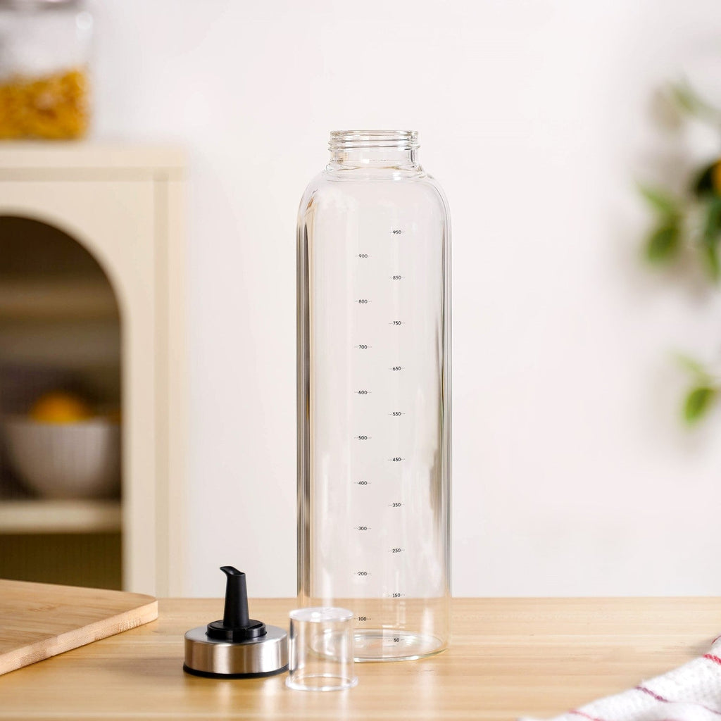 Accurate Pour Glass Oil And Vinegar Dispenser Bottle 1000ml