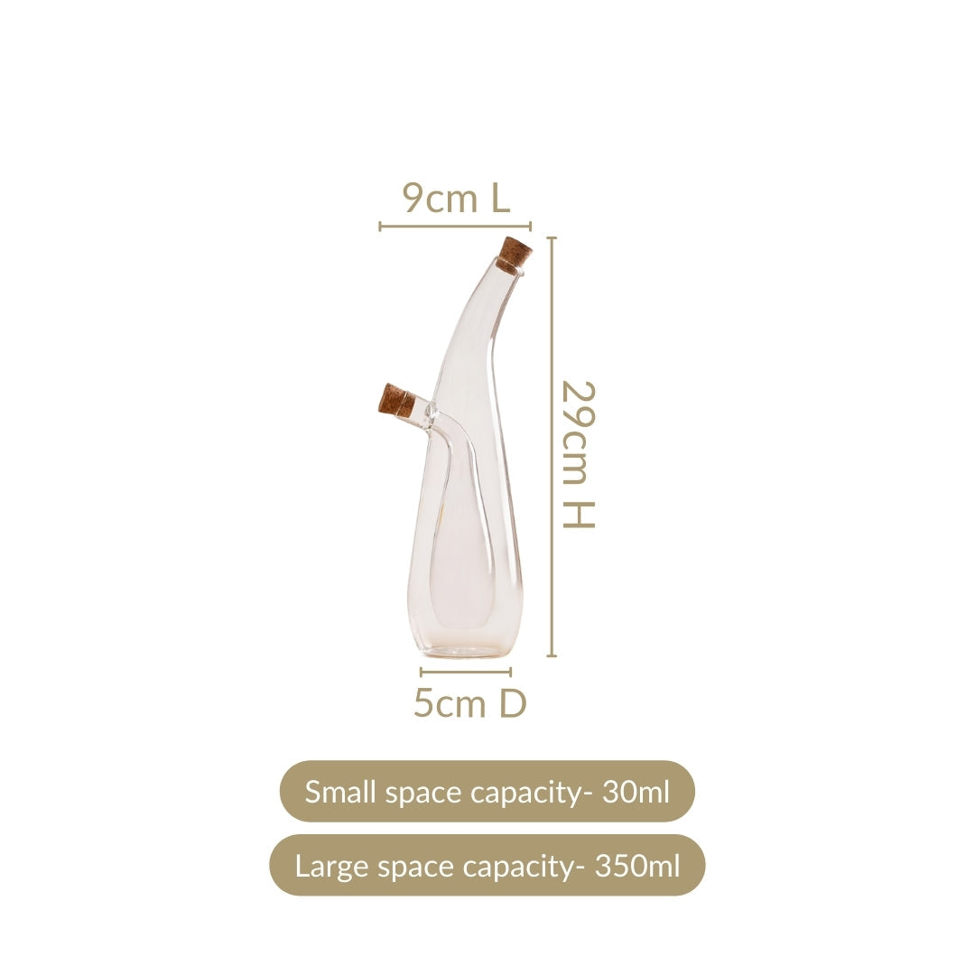 Droplet Style Two In One Balsamic Vinegar Oil Glass Bottle