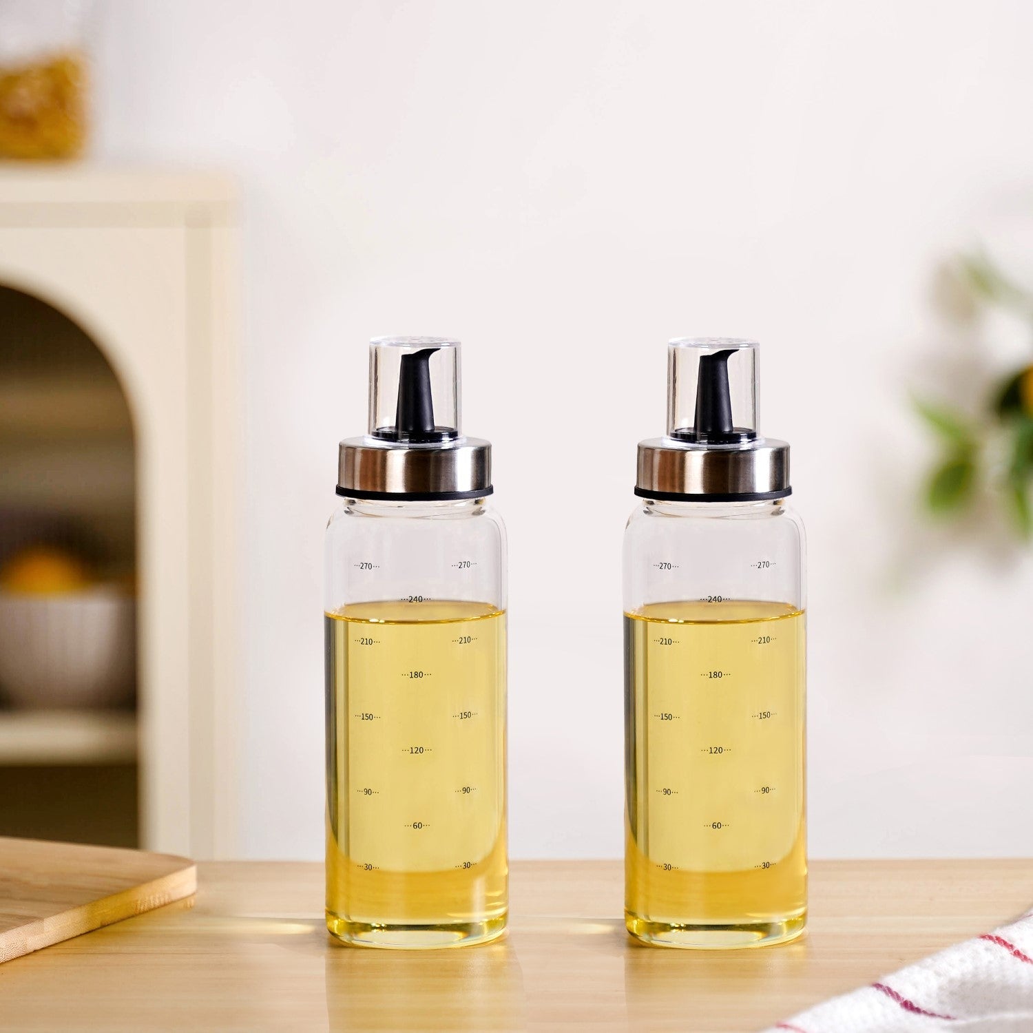 Glass Oil And Vinegar Dispenser Bottle Set of 2 300ml