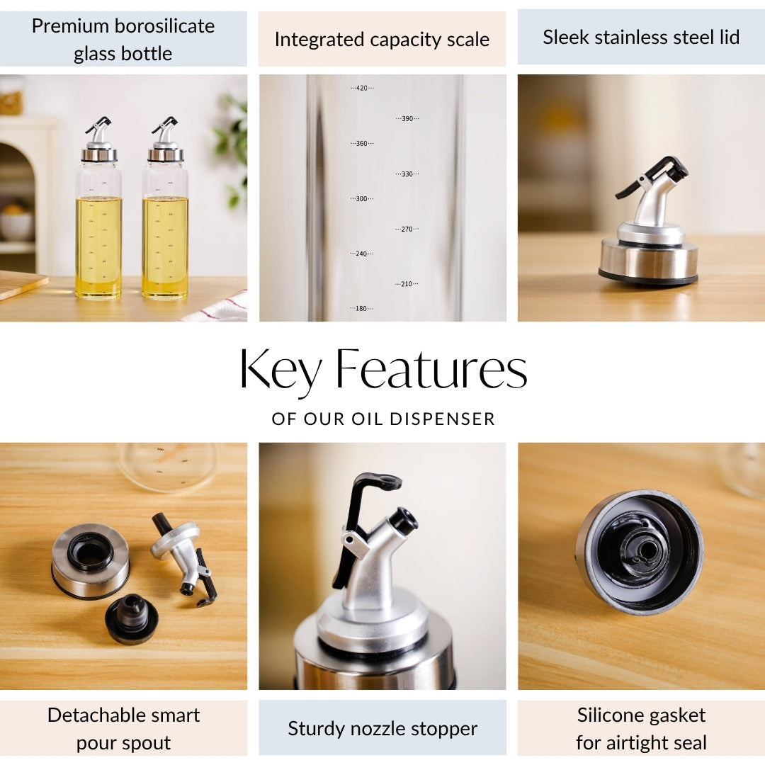 Glass Oil Bottle Set Of 2 500ml