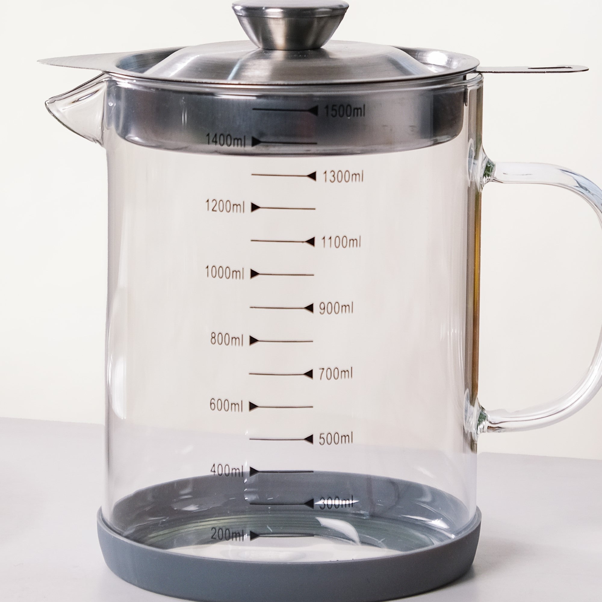 Glass Oil Pot With Strainer 1500ml