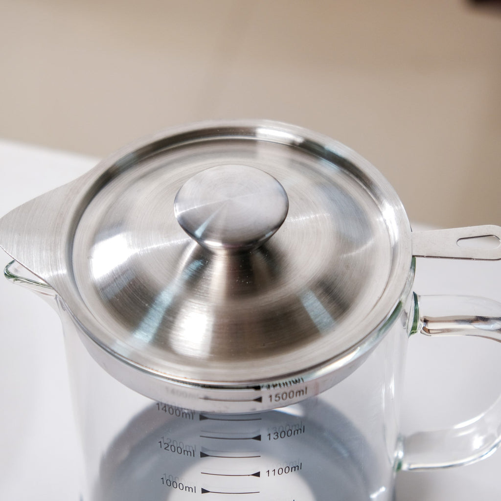 Glass Oil Pot With Strainer 1500ml