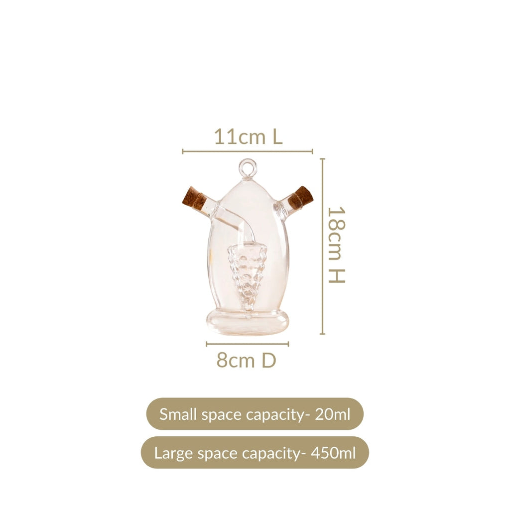 Grape Dual Glass Cruet For Gourmet Oils And Vinegar
