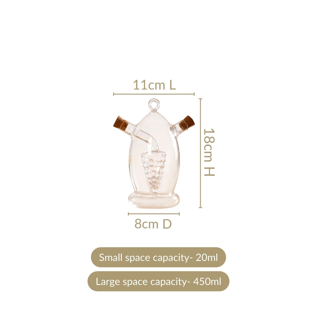 Grape Dual Glass Cruet For Gourmet Oils And Vinegar