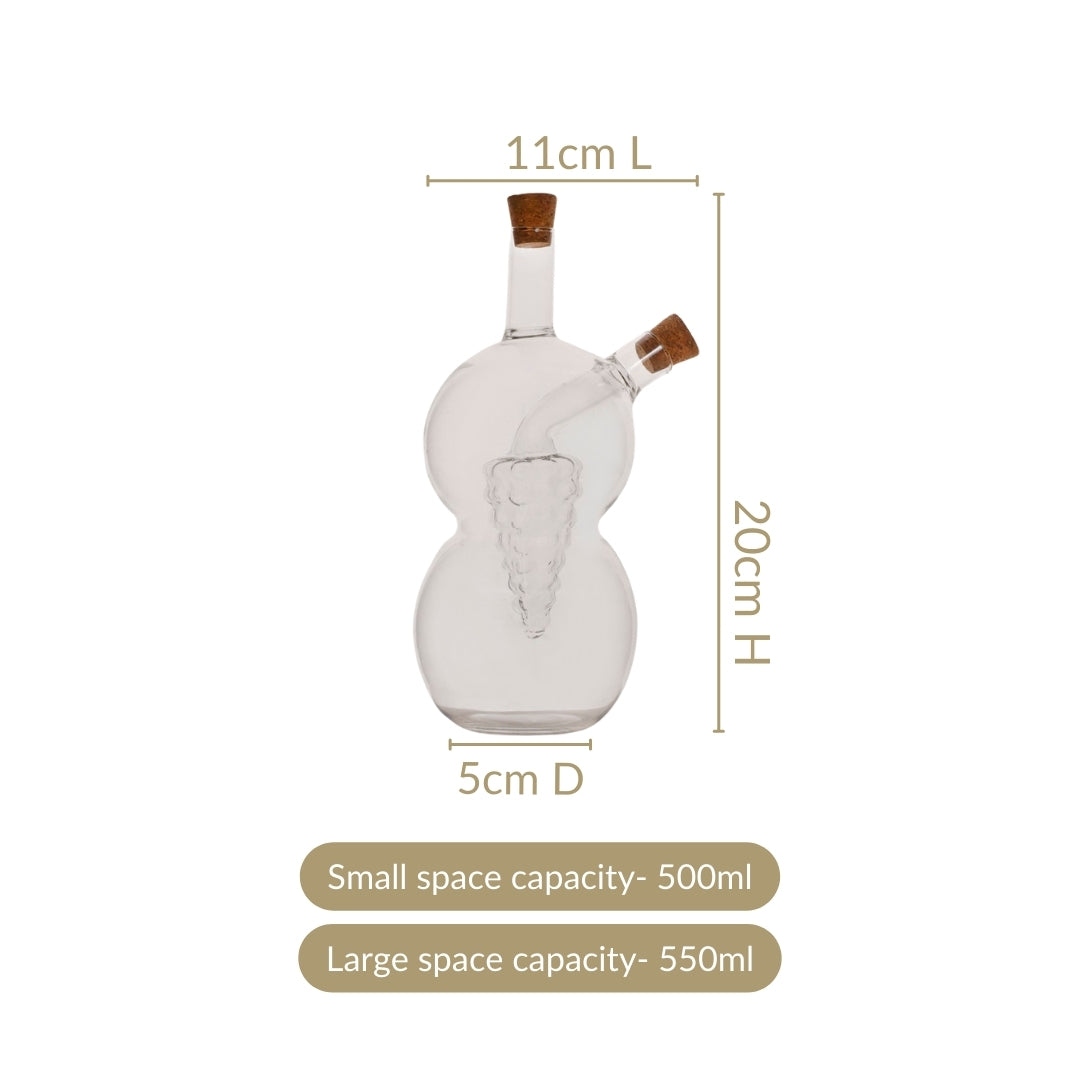Grape Sculpture Glass Cruet For Olive Oil With Italian Seasoning