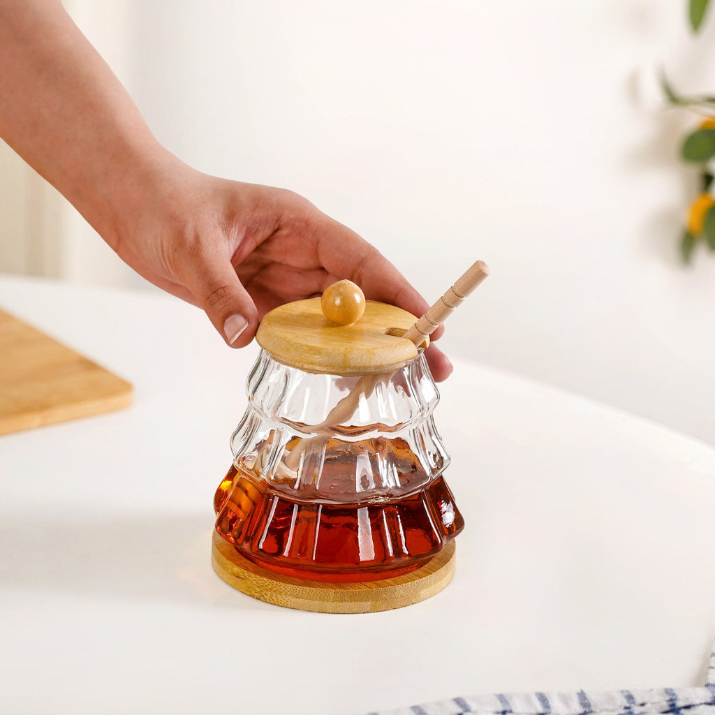 Holiday Honey Pot With Wooden Dipper And Stand 300ml