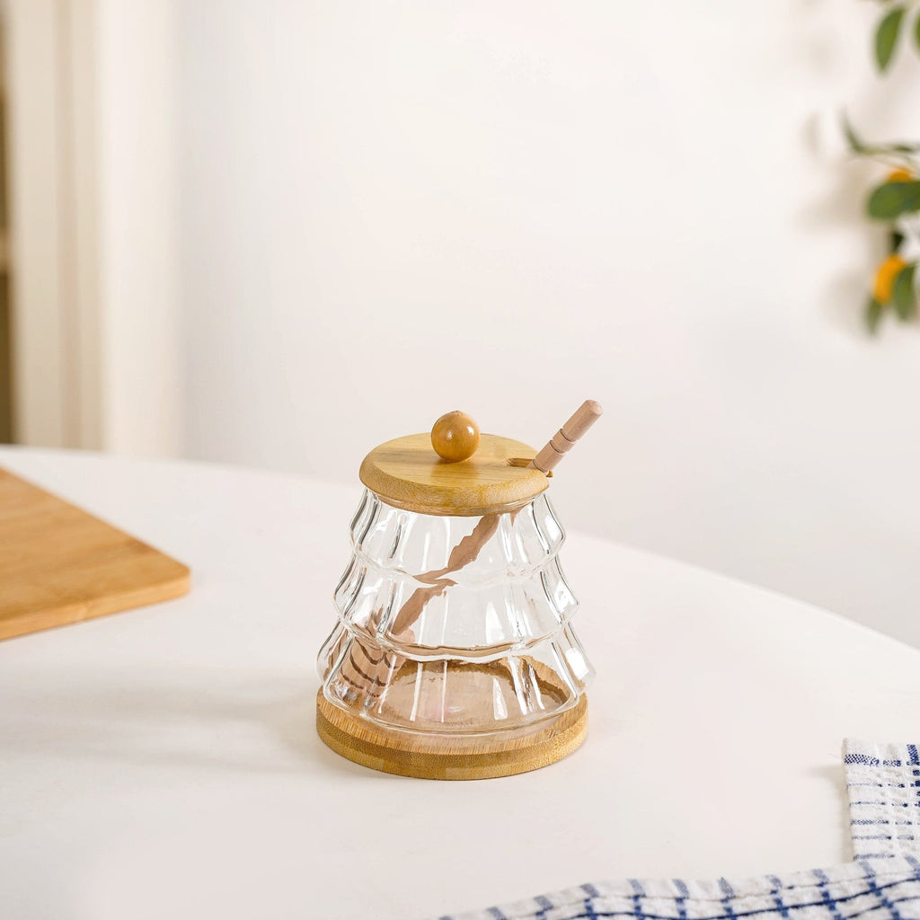 Holiday Honey Pot With Wooden Dipper And Stand 300ml