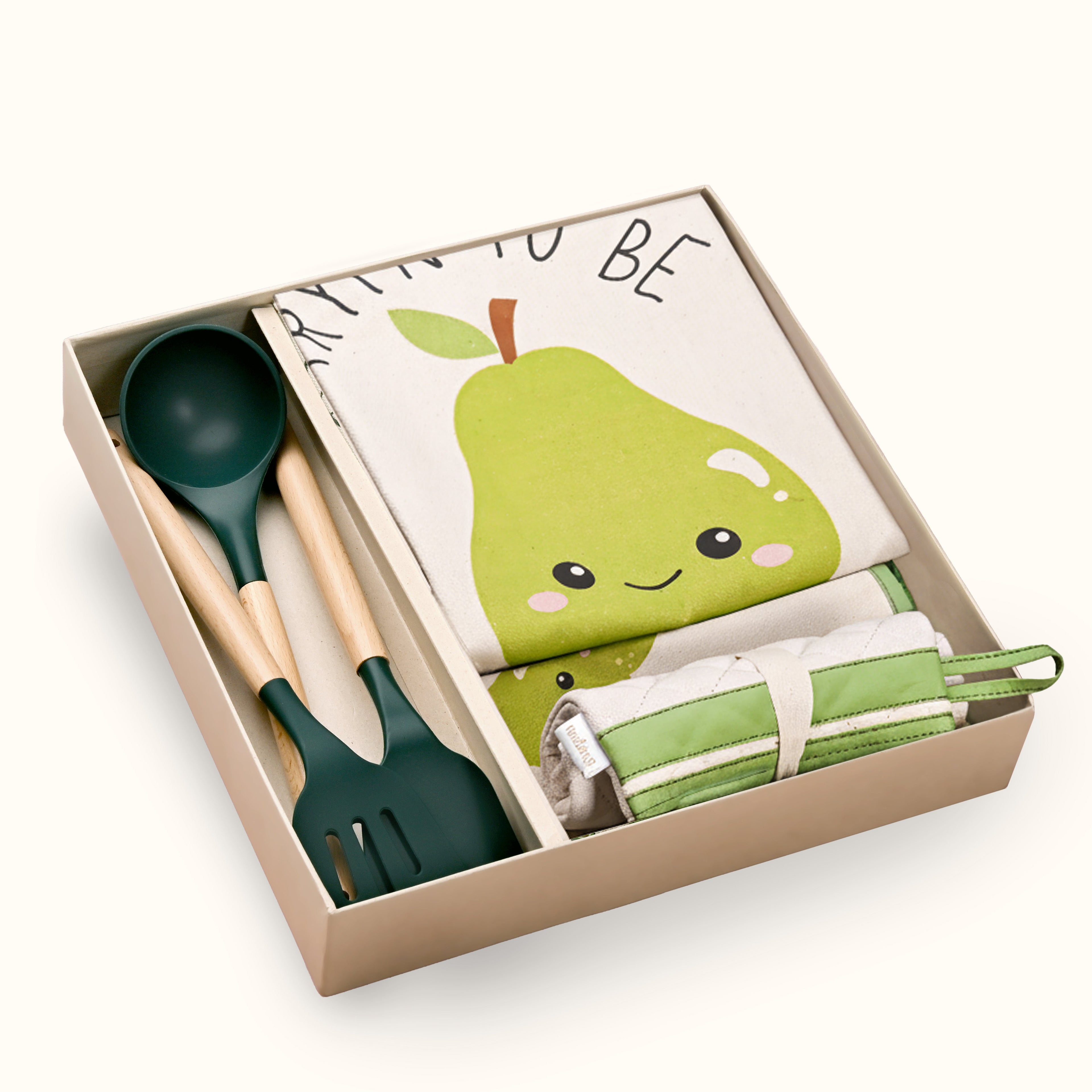Home Chef Gift Hamper With Spatula Apron Mitten And Hand Towel
