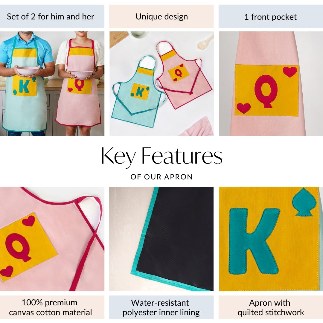 King And Queen Apron Set