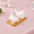 Lovebirds Salt And Pepper Shaker Set With Stand