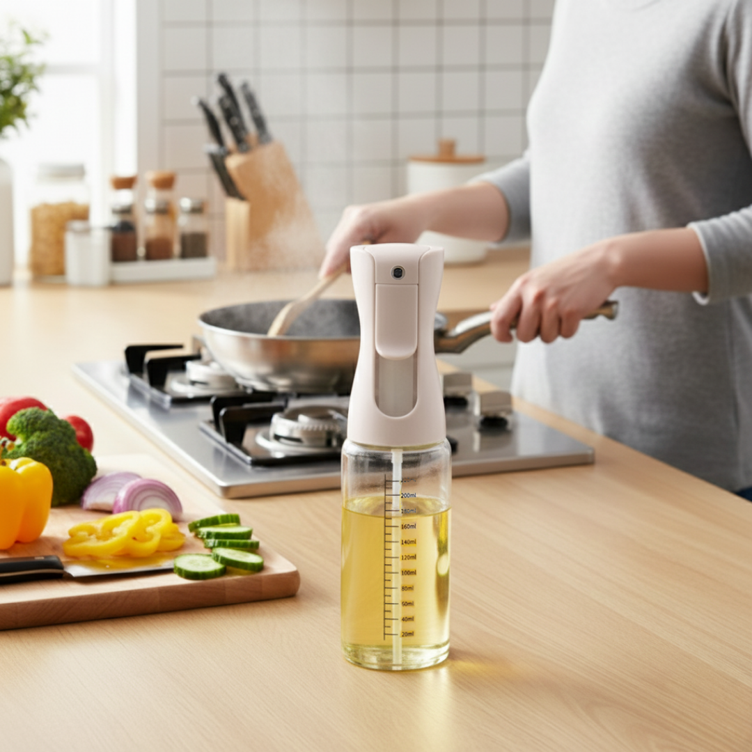 Gourmet Clear Glass Oil Bottle Beige 220ml