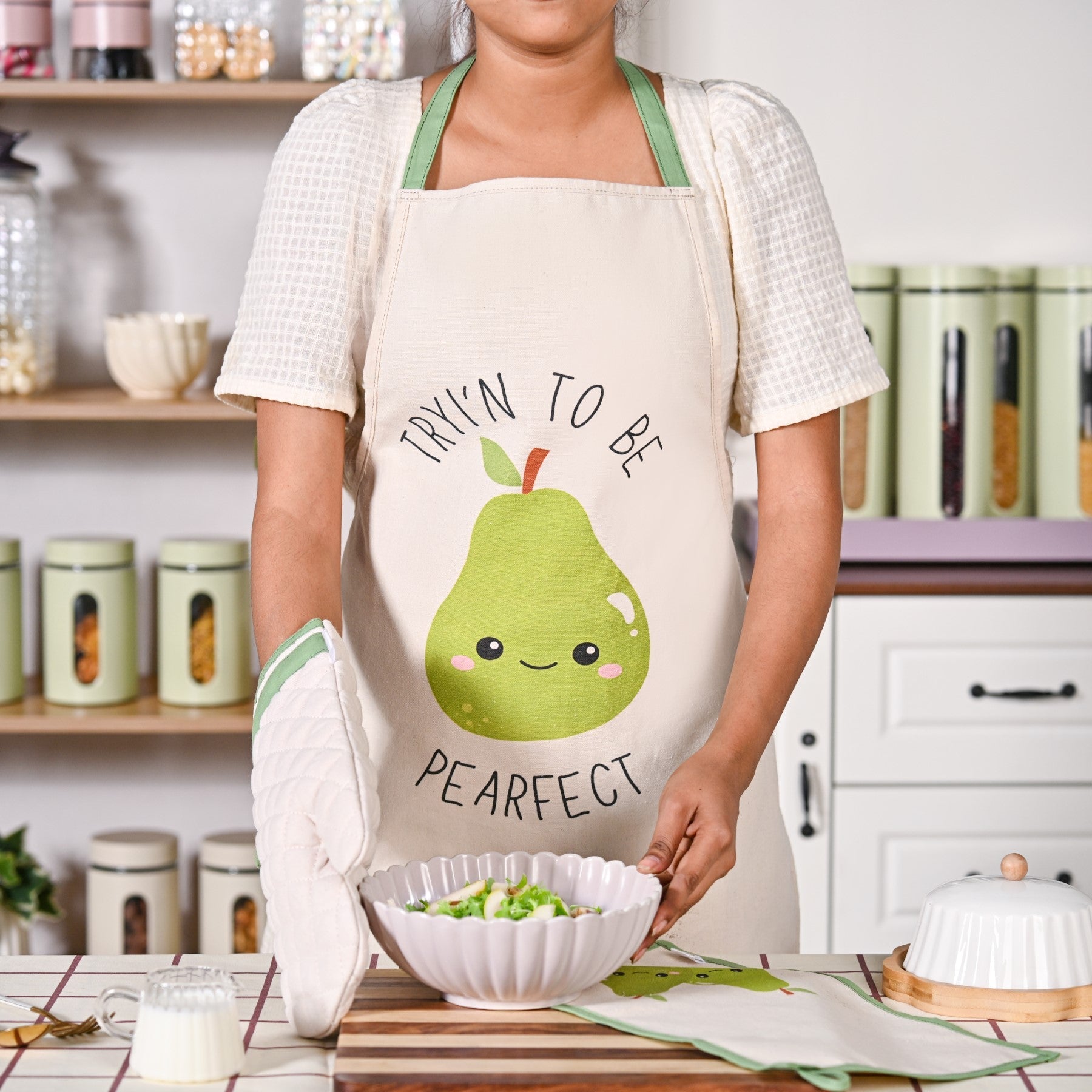 PearFect Apron Mitten Hand Towel Set Of 3