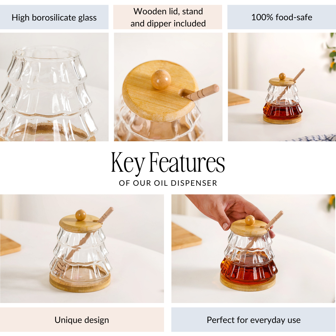 Holiday Honey Pot With Wooden Dipper And Stand 300ml