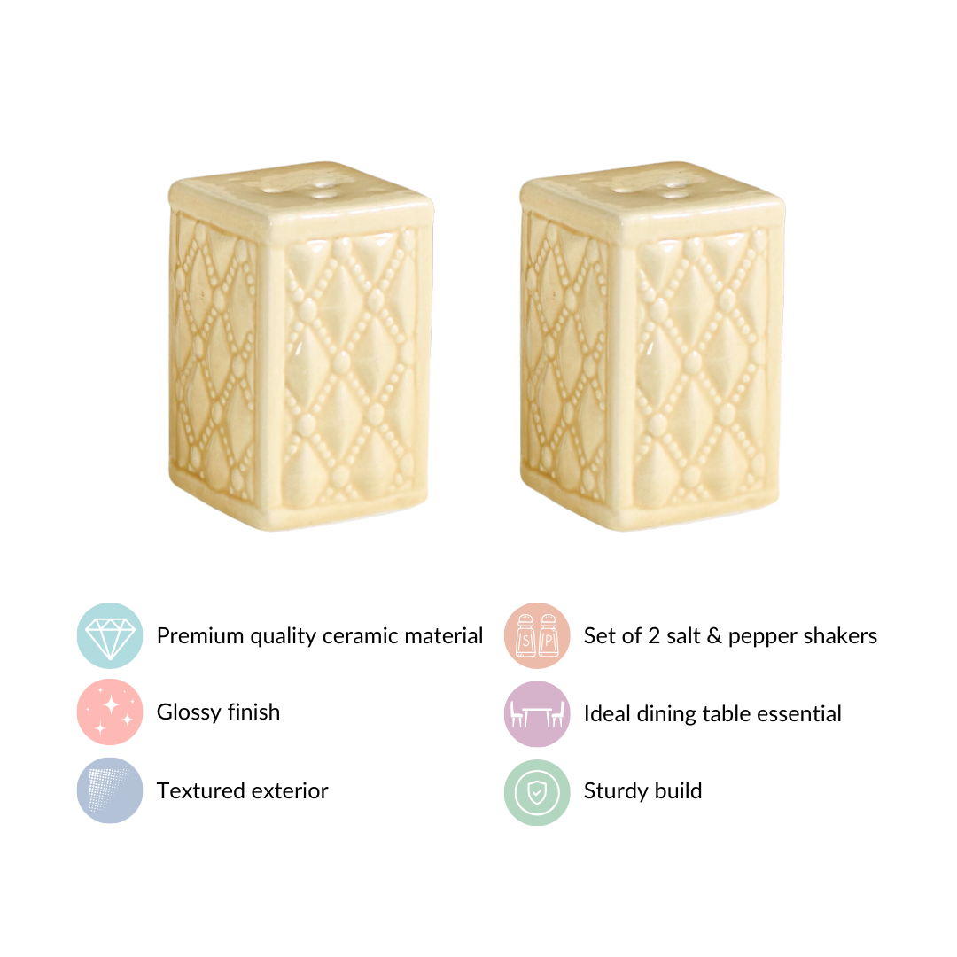 Chic Ceramic Salt And Pepper Shaker Set Yellow