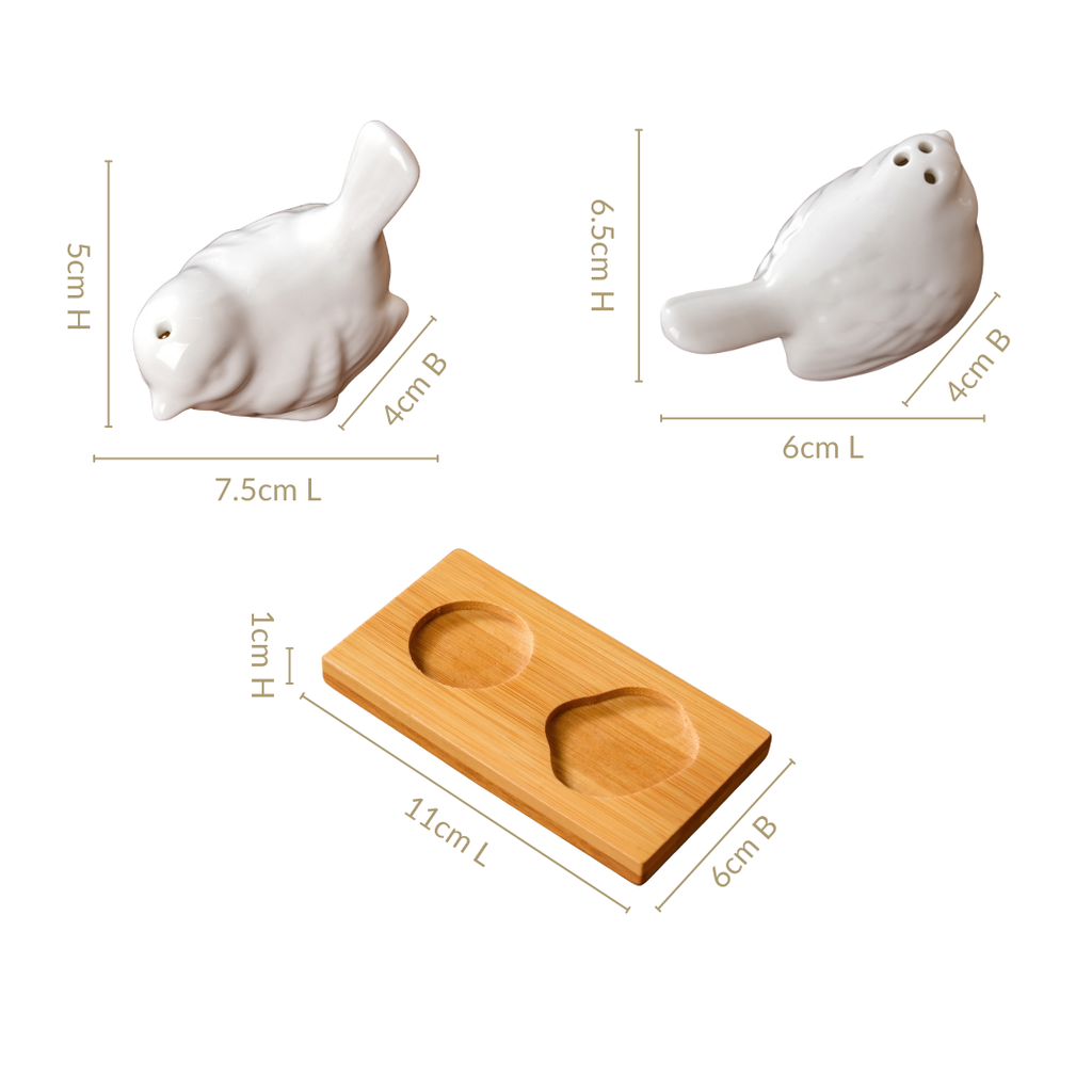 Lovebirds Salt And Pepper Shaker Set With Stand