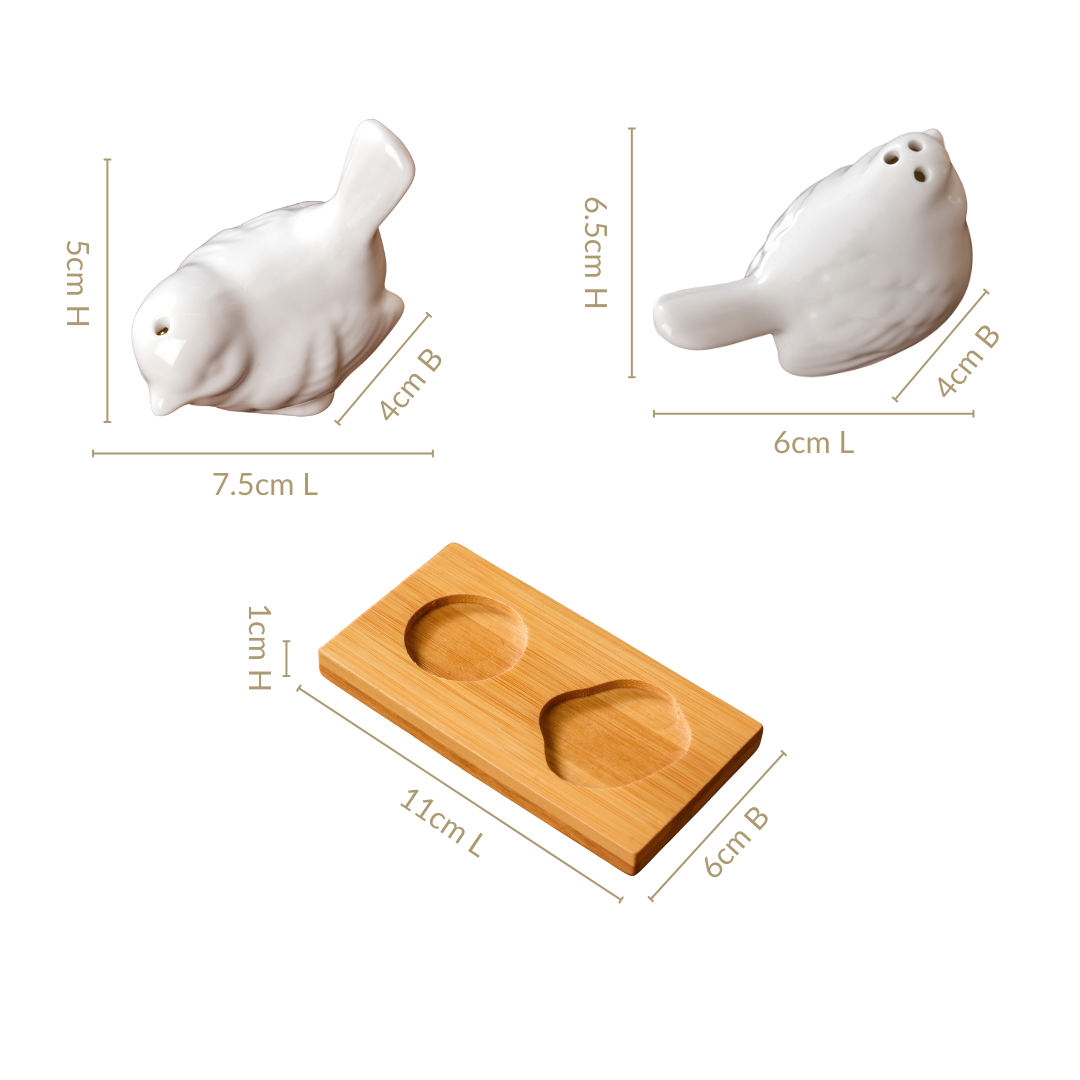 Lovebirds Salt And Pepper Shaker Set With Stand