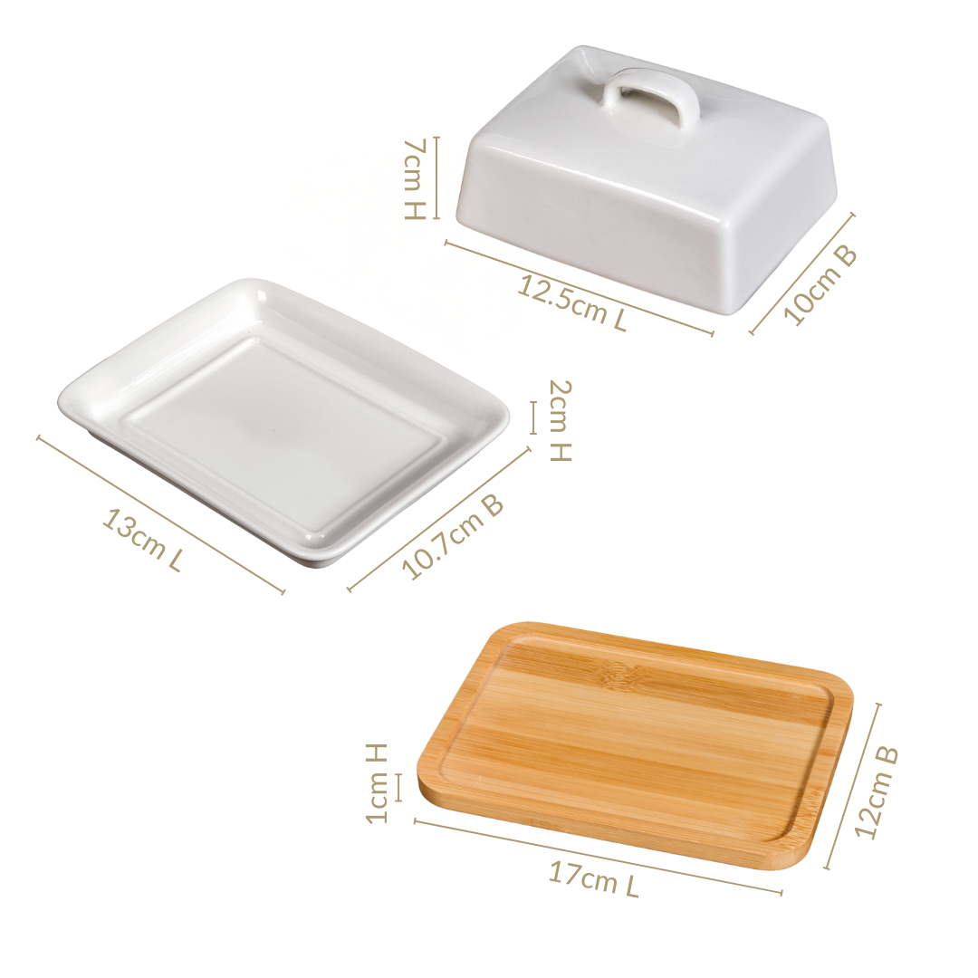 Ceramic Butter Dish With Lid And Tray