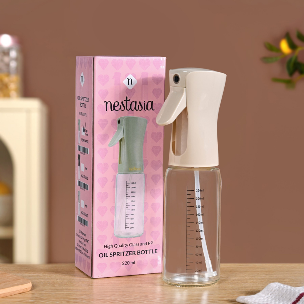 Gourmet Clear Glass Oil Bottle Beige 220ml