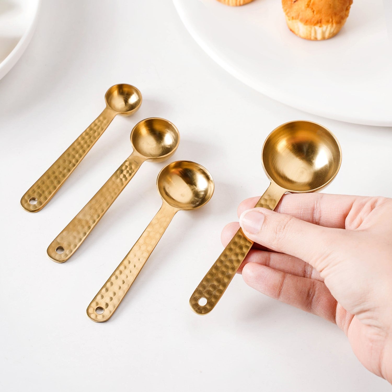 Set Of 4 Gold Measuring Spoons