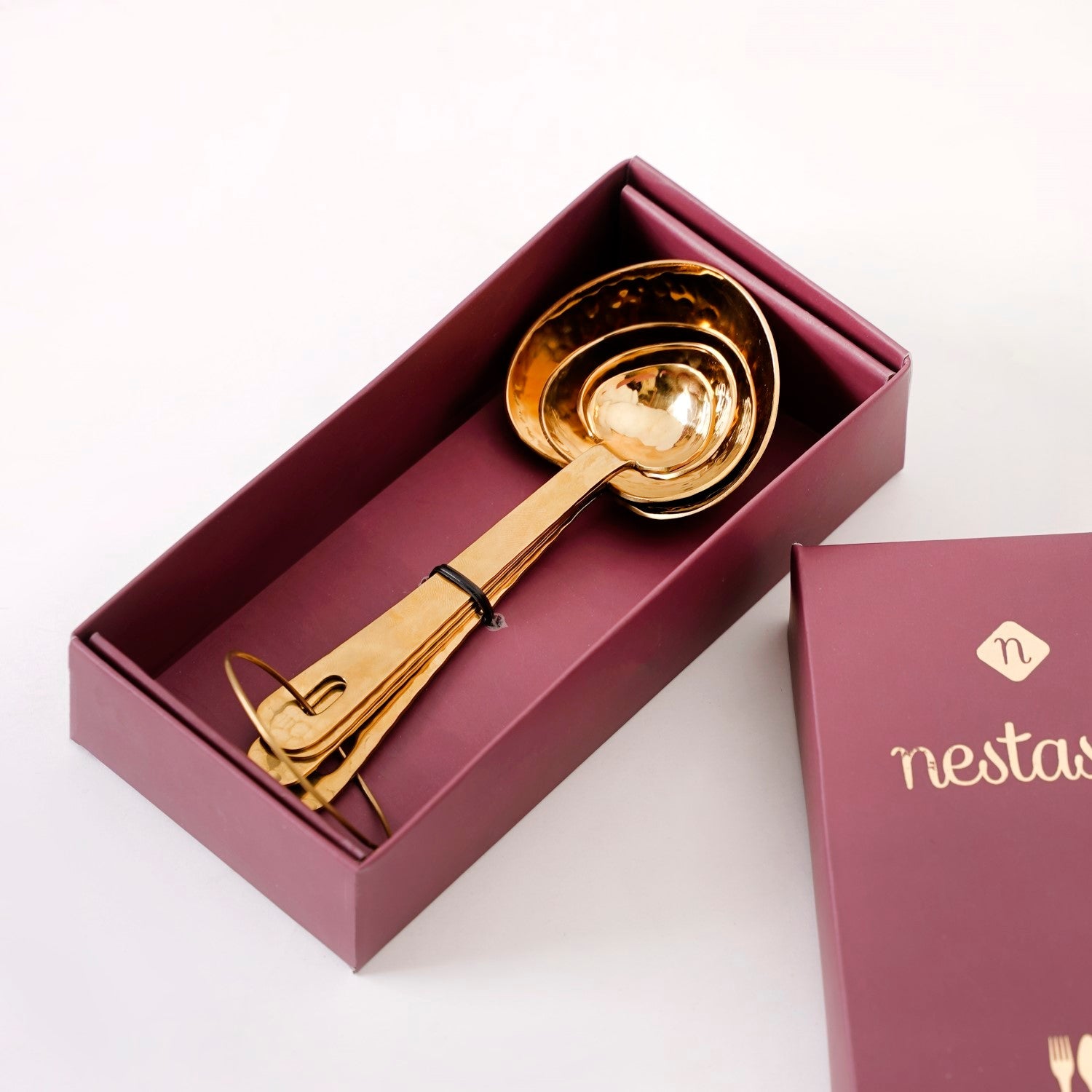 Textured Heart SS Measuring Spoon Set of 4