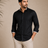 Men’s Black Premium Linen Shirt